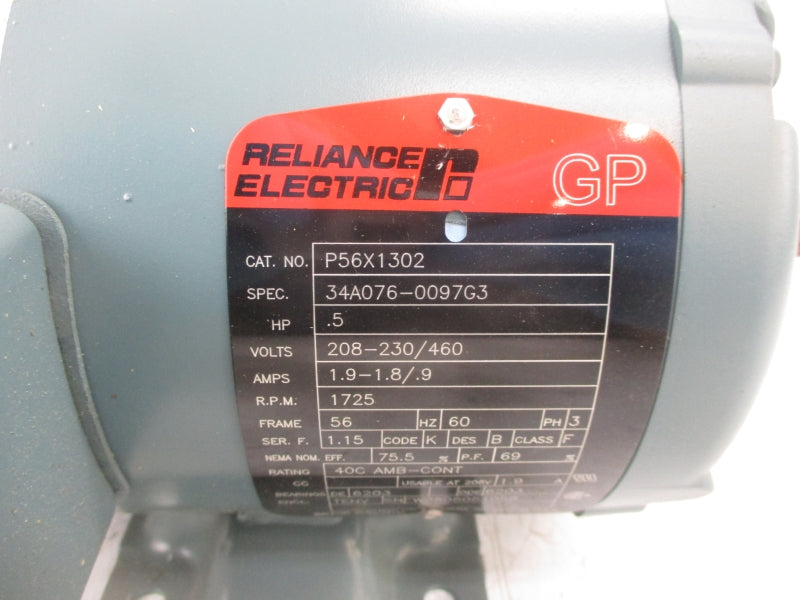 RELIANCE ELECTRIC P56X1302 208-230/460V 1.9-1.8/.9A NSNP