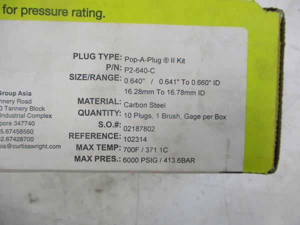 CURTIS WRIGHT P2-640-C 6000PSI (PKG OF 10) NSFS