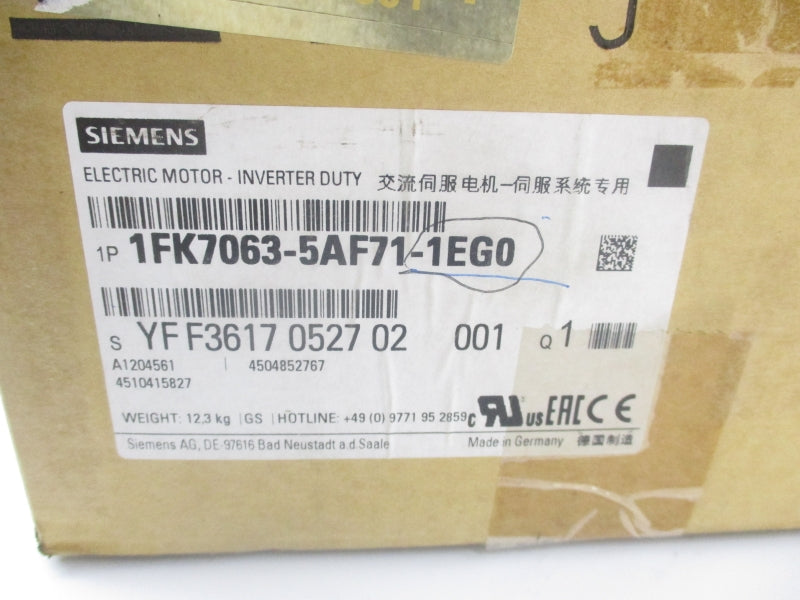SIEMENS 1FK7063-5AF71-1EG0 263V 5A NSMP