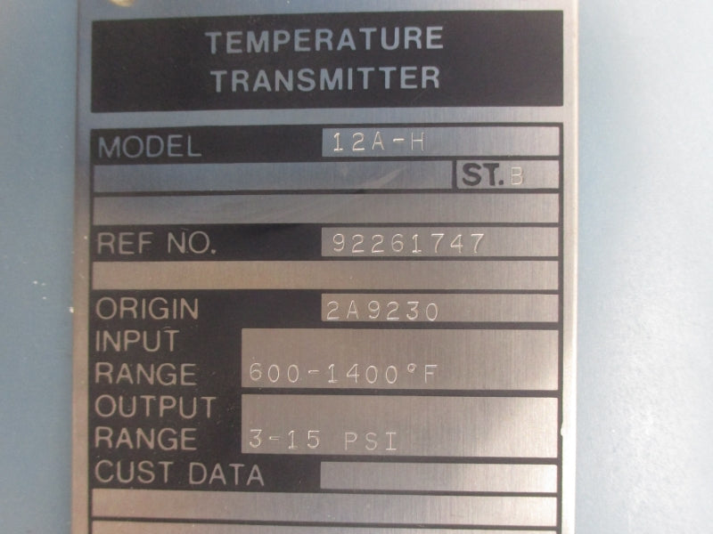 FOXBORO 12A-H 3-15PSI 600-1400'F NSNP