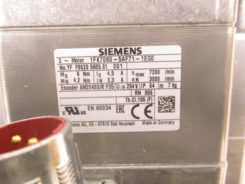SIEMENS 1FK7060-5AF71-1EG0 254V 3.3A NSMP