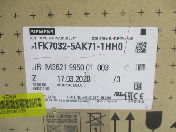 SIEMENS 1FK7032-5AK71-1HH0 270V 1.17A NSMP