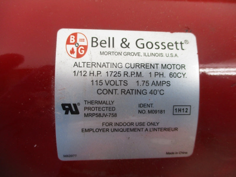 BELL & GOSSETT 106189 115V 1.75A NSNP