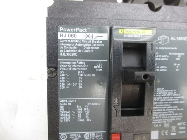SQUARE D HJL36020C 600V 20A NSMP
