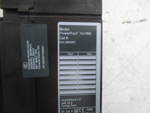 SQUARE D HJL36020C 600V 20A NSMP