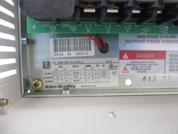 ALLEN BRADLEY 1336F-BRF75-AA-EN-L5 SER. A 380/480V NSNP