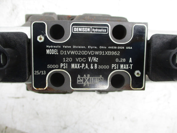 DENISON D1VW020DVDW91XB962 120VDC 0.28A 500PSI (AS PICTURED) NSNP