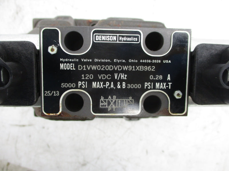 DENISON D1VW020DVDW91XB962 120VDC 0.28A 500PSI (AS PICTURED) NSNP