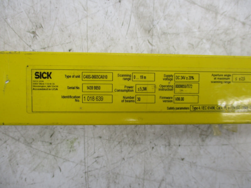 SICK C40S-0603CA010 F/W V06.00 24VDC (AS PICTURED) NSNP