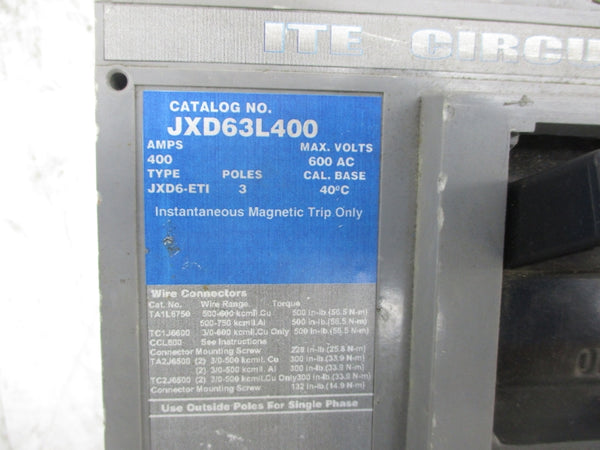 ITE JXD63L400 600VAC 400A (AS PICTURED) NSNP