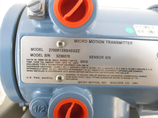 MICRO MOTION 2700R12BBAEGZZ 265VAC NSNP
