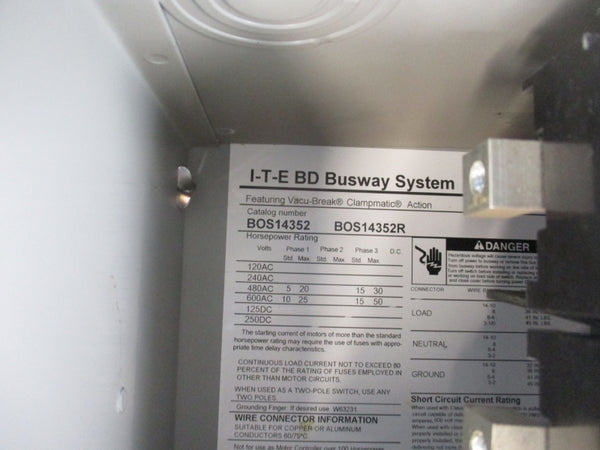 SIEMENS BOS14352 480VAC 60A NSNP