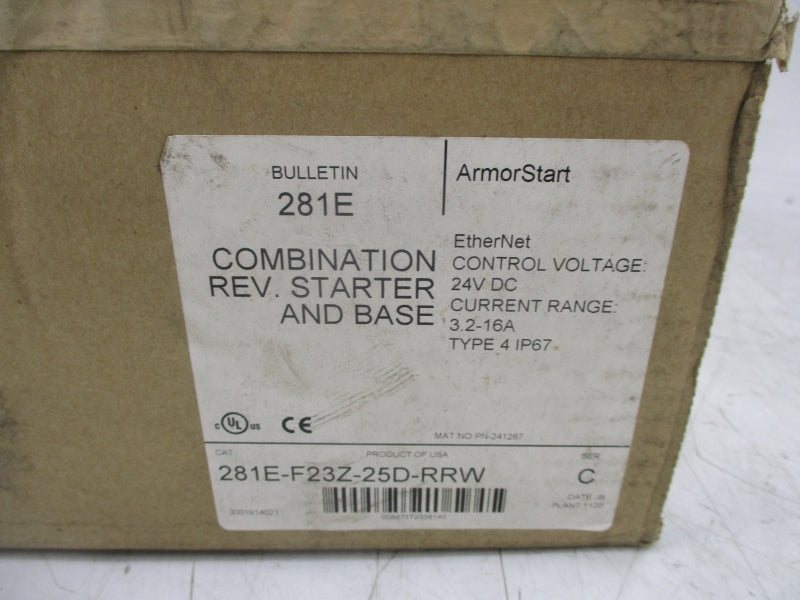 ALLEN BRADLEY 281E-F23Z-25D-RRW SER. C F/W 2.005 24VDC 16A NSMP