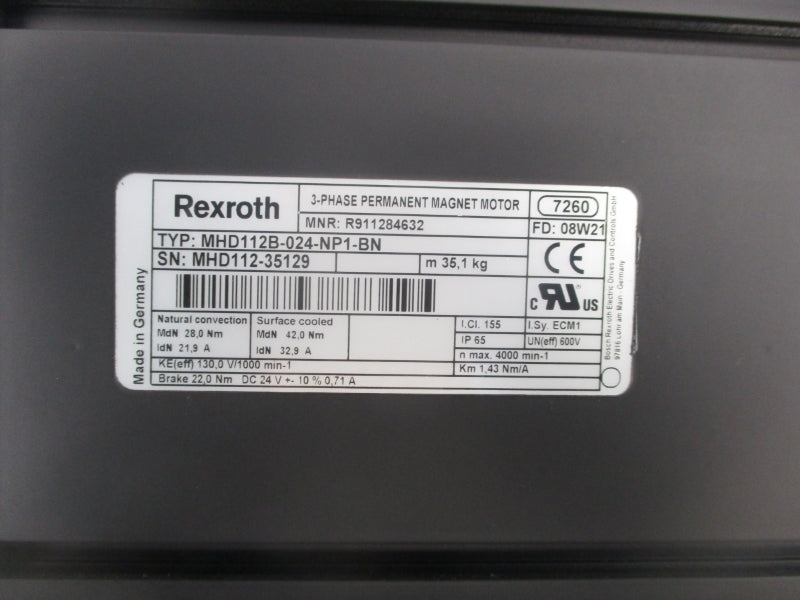 REXROTH MHD112B-024-NP1-BN 24VDC 0.71A NSNP