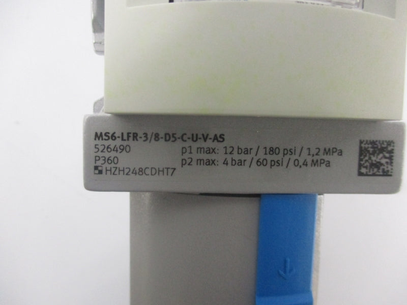 FESTO MS6-LFR-3/8-D5-C-U-V-AS 526490 180PSI NSMP