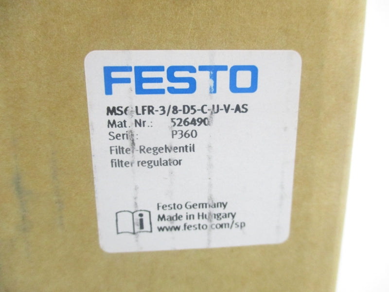 FESTO MS6-LFR-3/8-D5-C-U-V-AS 526490 180PSI NSMP