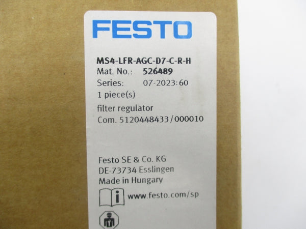 FESTO MS4-LFR-AGC-D7-C-R-H 526489 180PSI NSMP