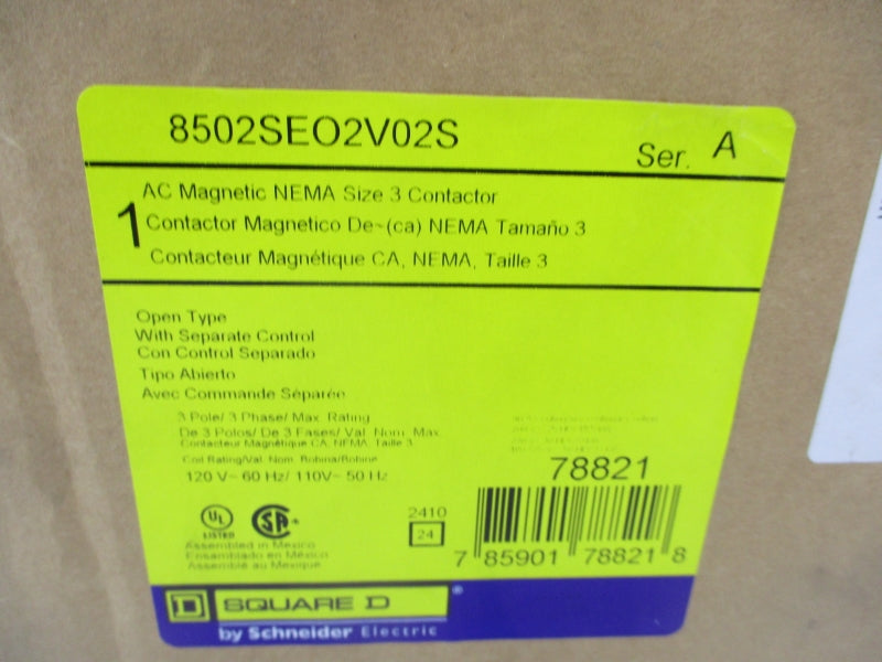 SQUARE D 8502SEO2S SER. A 600V NSMP