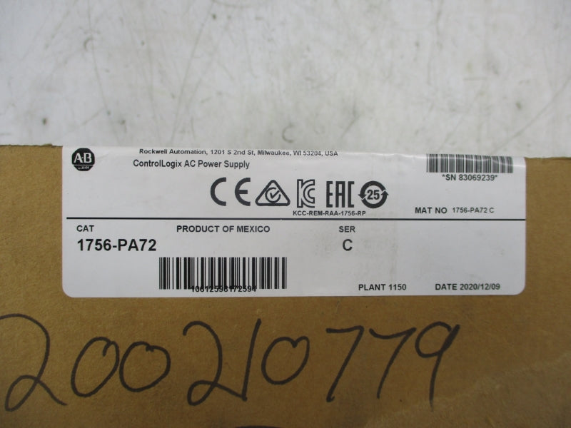 ALLEN BRADLEY 1756-PA72 SER. C NSFS