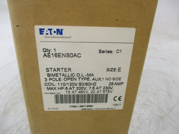 EATON AE16ENS0AC SER. C1 110/120V 25A NSMP