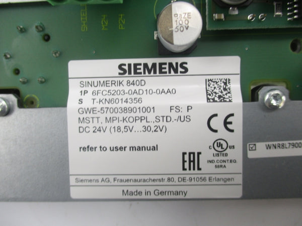 SIEMENS 6FC5203-0AD10-0AA0 24VDC NSMP