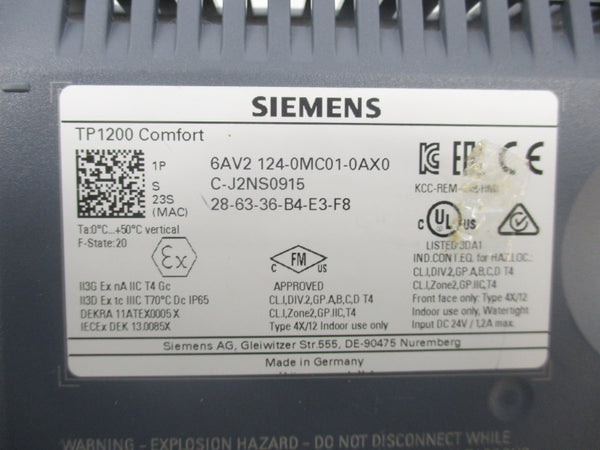 SIEMENS 6AV2 124-0MC01-0AX0 UNMP