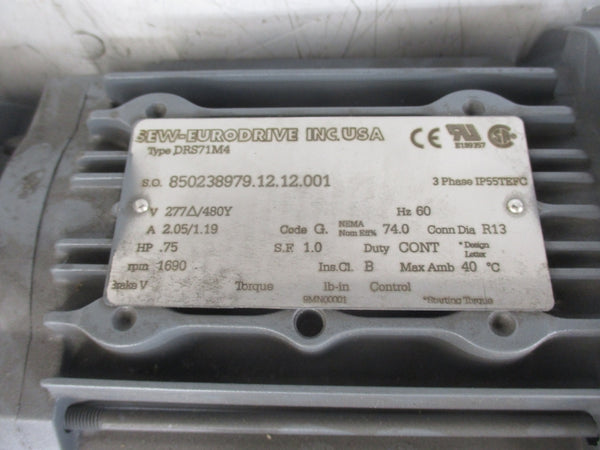 SEW-EURODRIVE B440S069N085UL 277/480V 2.05/1.19A (AS PICTURED) UNMP