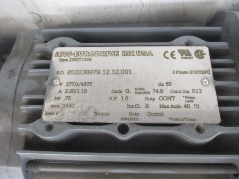 SEW-EURODRIVE B440S069N085UL 277/480V 2.05/1.19A (AS PICTURED) UNMP