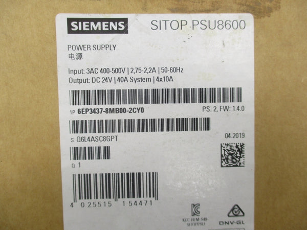 SIEMENS 6EP3437-8MB00-2CY0 400-500V 2.75-2.2A NSMP