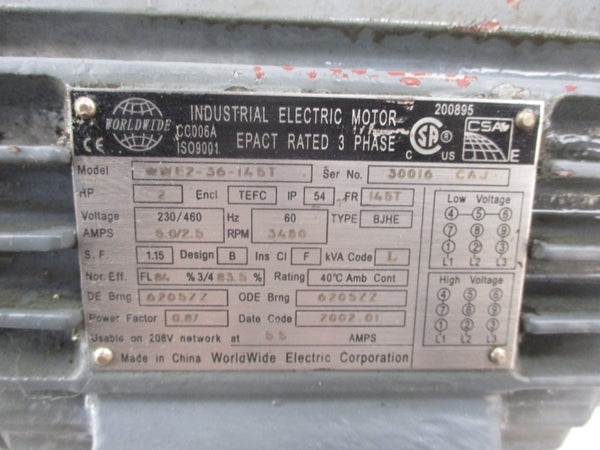 WORLDWIDE WWE2-36-145T 230/460V 5.0/2.5A (AS PICTURED) UNMP