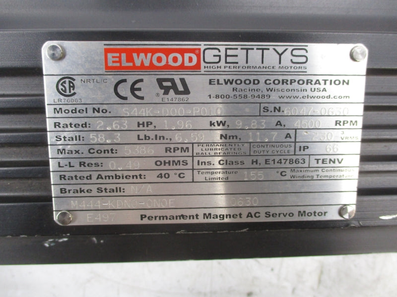 ELWOOD GETTYS S44K-D00-P010 UNMP