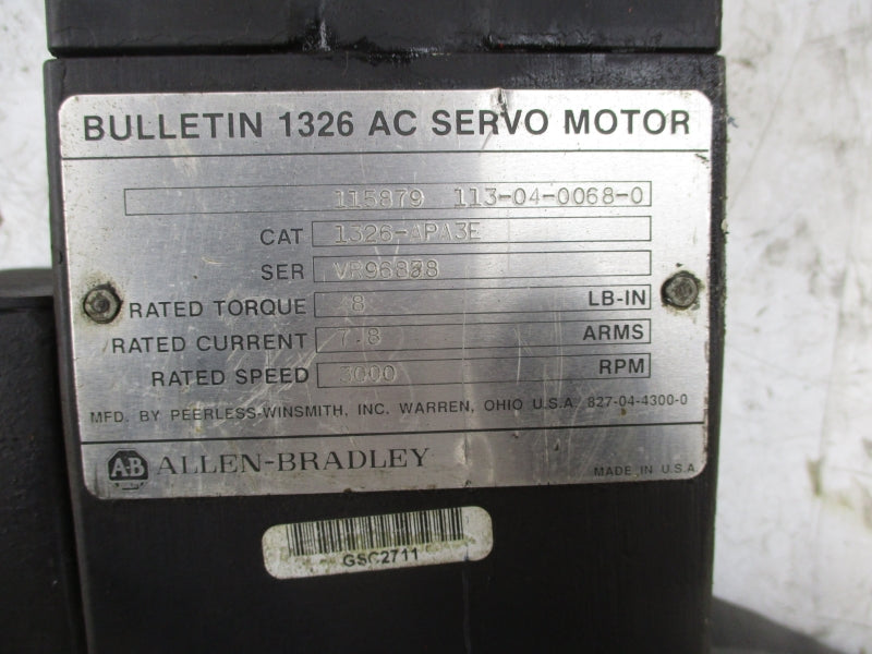 ALLEN BRADLEY 1326-APA3E (AS PICTURED) UNMP