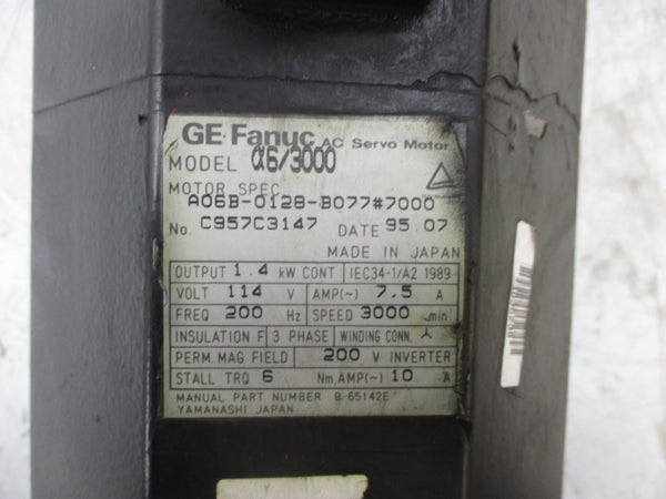 GE FANUC A06B-0128-B077#7000 114V 7.5A (AS PICTURED) UNMP
