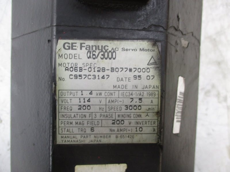 GE FANUC A06B-0128-B077#7000 114V 7.5A (AS PICTURED) UNMP