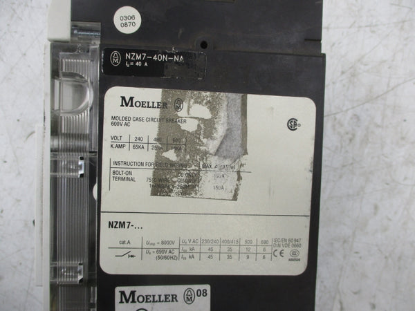MOELLER NZM7-40N-NA 600V UNMP