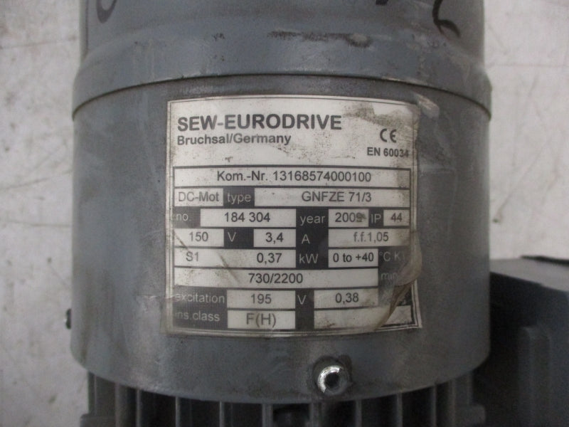 SEW EURODRIVE GNFZE71/3 GN (F) ZE7 1/3 150V 3.4A UNMP