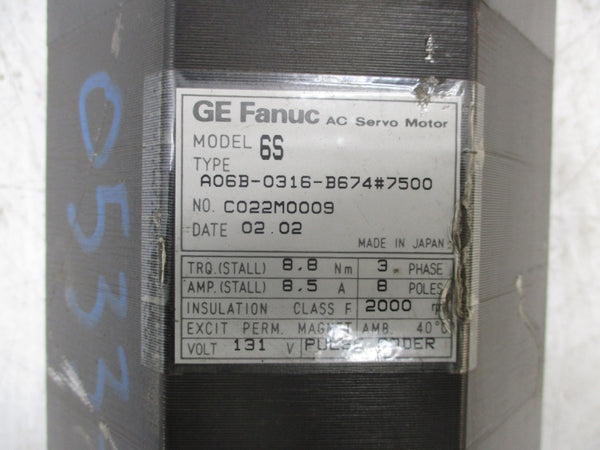 GE FANUC A06B-0316-B674#7500 131V 8.5A UNMP