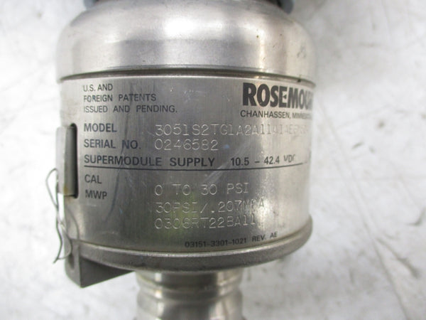 ROSEMOUNT 3051S2TG1A2A11A1AE6M5Q4 10.5-42.4VDC 30PSI UNMP
