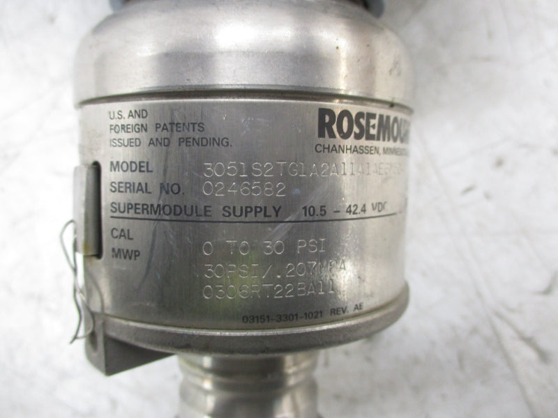 ROSEMOUNT 3051S2TG1A2A11A1AE6M5Q4 10.5-42.4VDC 30PSI UNMP