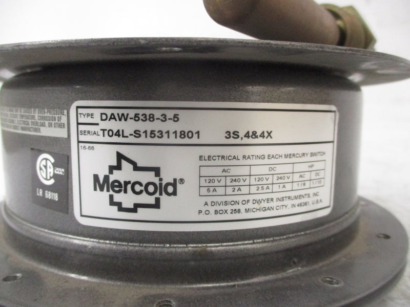 MERCOID DAW-538-3-5 120-240VAC, 5-2A (AS PICTURED) UNMP