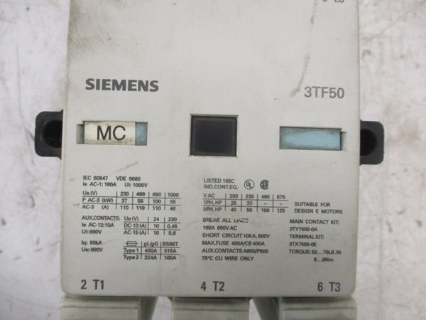 SIEMENS 3TF5022-0DB4 600V 160A (AS PICTURED) UNMP