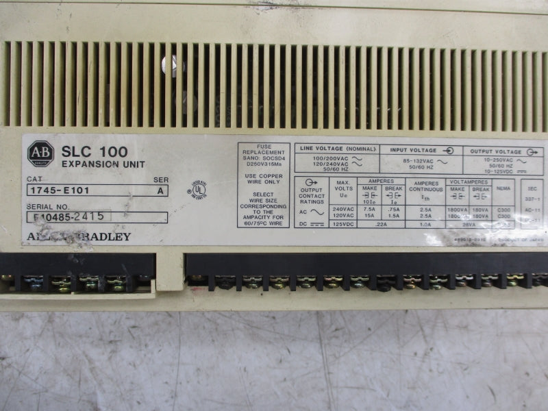ALLEN BRADLEY 1745-E101 SER. A 120/240VAC 1.0A UNMP