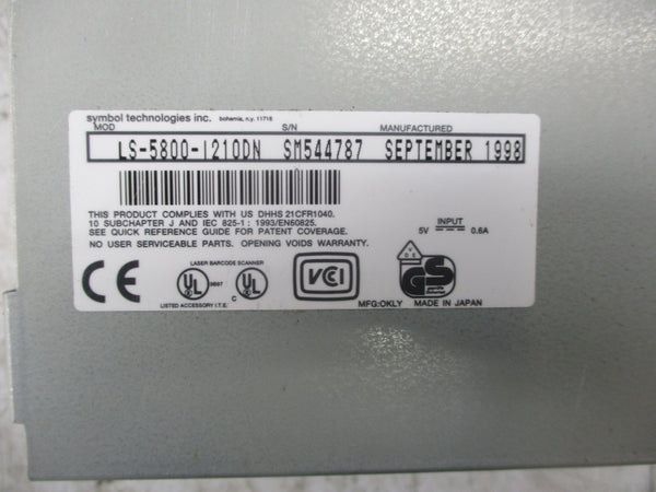 SYMBOL TECHNOLOGIES LS-5800-I210DN 5V 0.6A NSNP