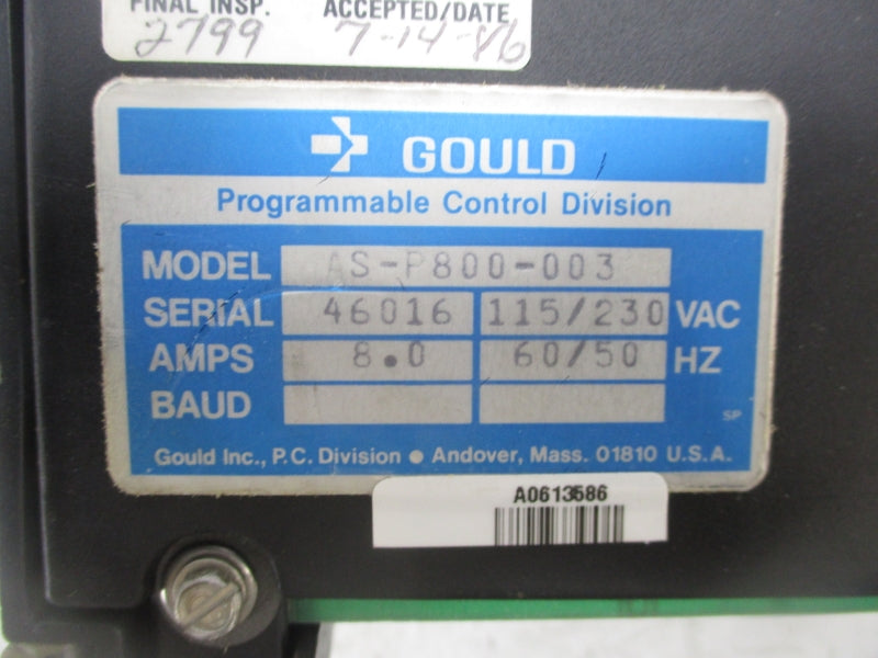 GOULD AS-P800-003 115/230V 8.0A UNMP