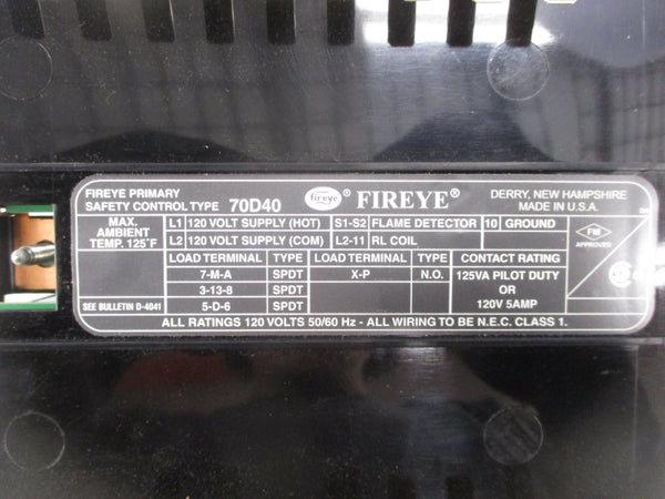 FIREYE 70D40 120V 5A UNMP