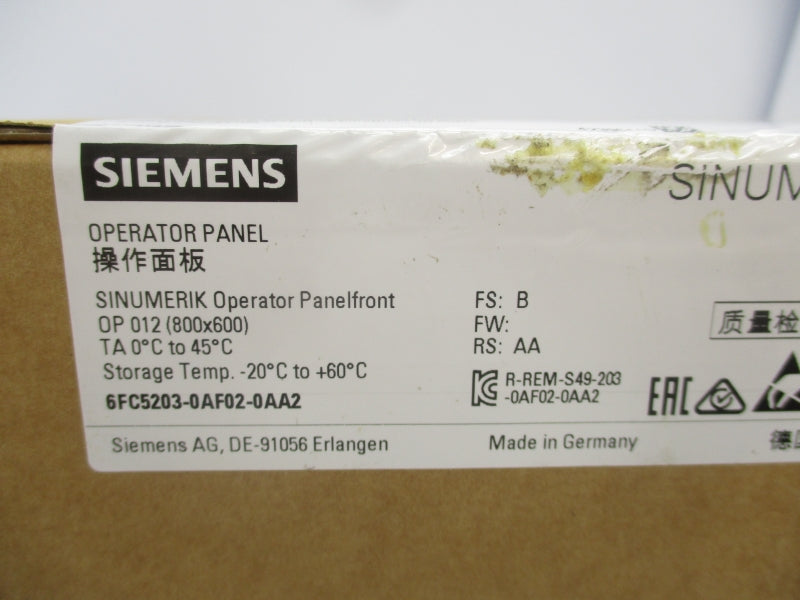SIEMENS 6FC5203-0AF02-0AA2 NSFS