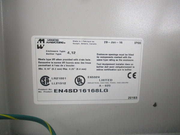 HAMMOND MANUFACTURING EN4SD16168LG UNMP