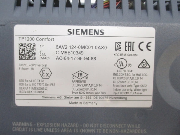 SIEMENS 6AV2 124-0MC01-0AX0 24V 1.2A NSMP