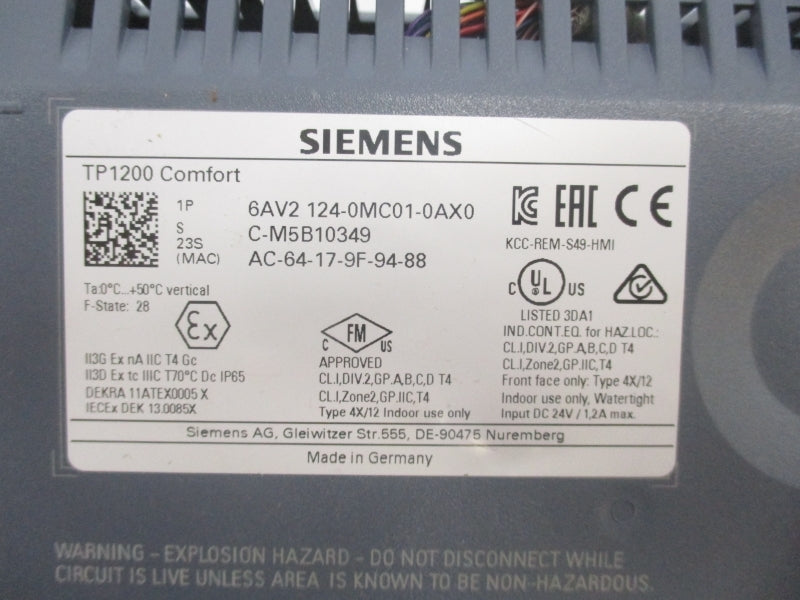 SIEMENS 6AV2 124-0MC01-0AX0 24V 1.2A NSMP