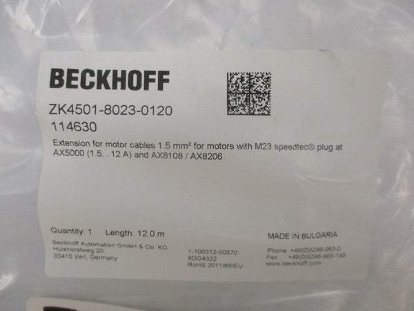 BECKHOFF ZK4501-8023-0120 AX5000 REV. 02 1.5-12A NSMP